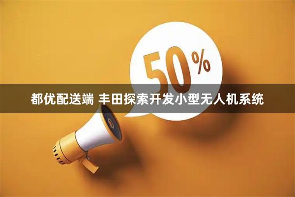 都优配送端 丰田探索开发小型无人机系统